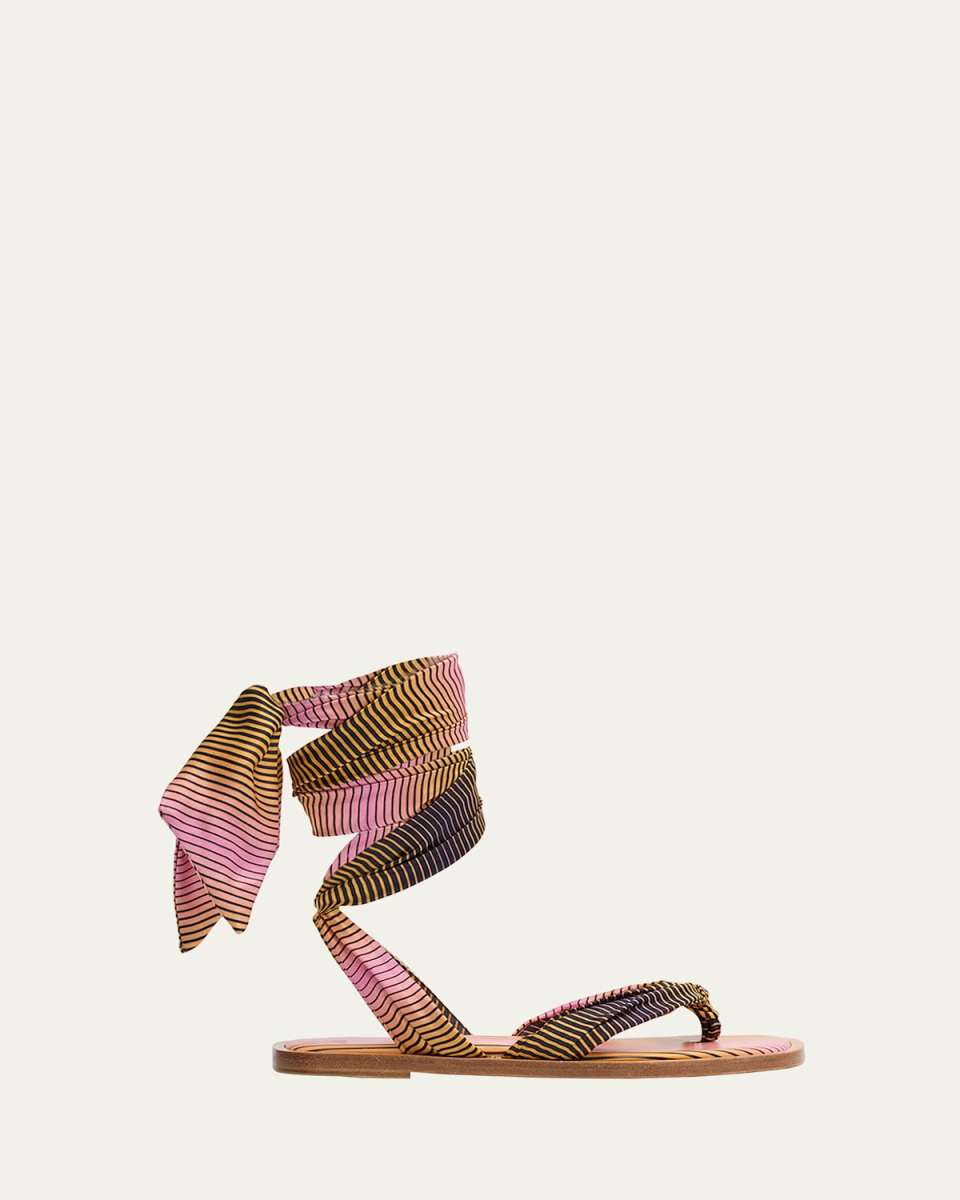 Nilo Du Desert Ankle-Wrap Red Sole Sandals